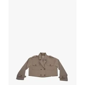 Aquila Khaki Cropped Dames Trenchcoat