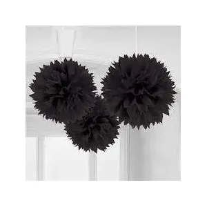 Zwarte DIY pompons - set van drie