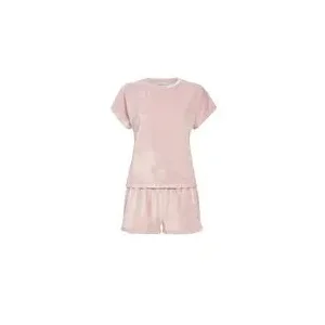 Ringella dames pyjama: Velours, Korte mouw + short, Roze ( RIN.487 )