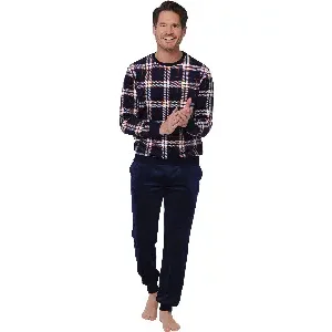 Pastunette pyjama heren: fleece, donker blauw ( PAS.131 )
