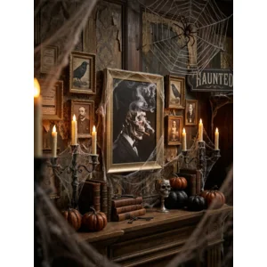 Deco Kader Rokend Skelet LED 25 x 35 cm – Luxe Halloween Decoratie