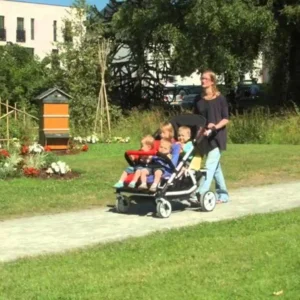 Familidoo Vierlingwagen Lidoo Star BB + (nieuwste versie 2020) - Buggy voor 4 kinderen met ligstand