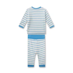 Sanetta pyjama baby jongens: Velours, gestreept ( SAN.62 )