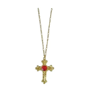 Ketting - Kruis - Goud - Sinterklaas - Incl. rode steen