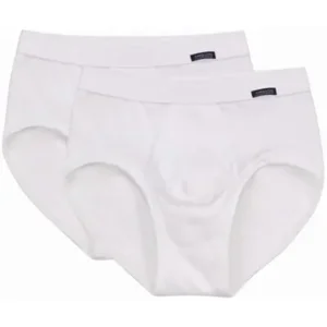 Ammann Heren Slip met opening: Duopack, 100% Katoen, Wit (100009)