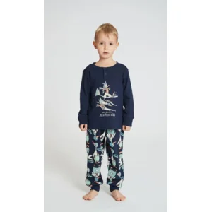 Happy People Jongens pyjama: Blauw, opdruk eens ( HAP.98 )