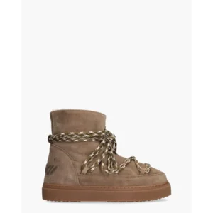 Inuikii Suede Double Tie Taupe Dames Veterboots