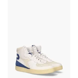 Diadora Heritage Mi Basket Punched Italia Wit/Blauw Herensneakers