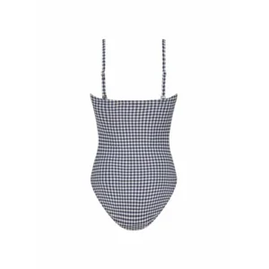 Cyell Gingham strapless badpak in blauw vichy printje