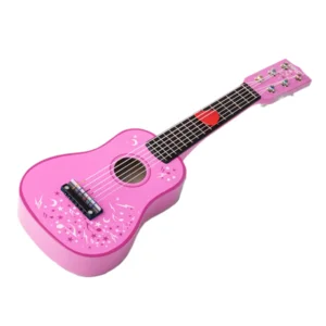 Gitaar - Roze - Bloemen - Hout