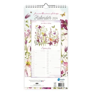 Maand notitiekalender - 2024 - Janneke Brinkman - Clematis - 18x34,5cm