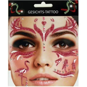 Gezicht Tattoo Stickers | Purple Flamingo