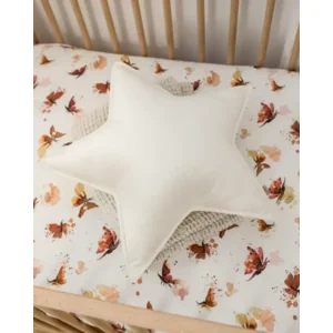 Babyly Fluwelen Sierkussen Ster Parel Wit 45cm Baby