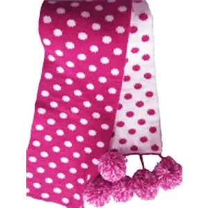 sjaal roze met witte stippen