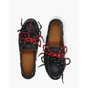 Toral Nahua Tejano Zwart Denim Dames Veterschoenen