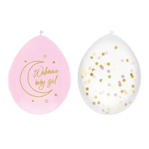 Ballonnen - Baby safari - Welcome baby girl - Roze - 30cm - 6st