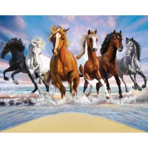 Poster behang Wilde Paarden Paradise 305 x 244 cm