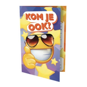 Uitnodigingskaarten - Emoji - Zonnebril - 6st.