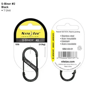 Nite Ize S-Biner Size #2 Zwart Karabijnhaak SB2-03-01