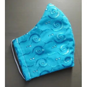 Exclusief handgemaakt mondmasker / mondkapje Hemelsblauw Kind