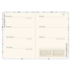 Agenda - 2026 - Compact - 16 maanden - Boom met grasparkieten - 12,7x17,8cm