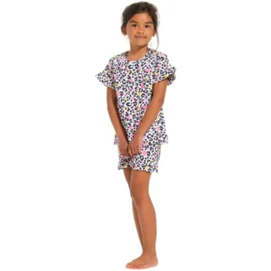 Rebelle Pastunette meisjes pyjama: Geprint, korte mouw ( PAS.21 )