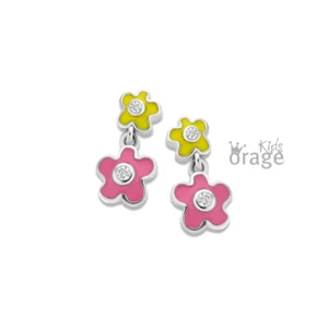 Orage Kids Oorbellen K2118 Bloem geel-roze