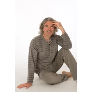 Perlina Heren pyjama: Steve, Grey, Badstof ( LINA.114 )