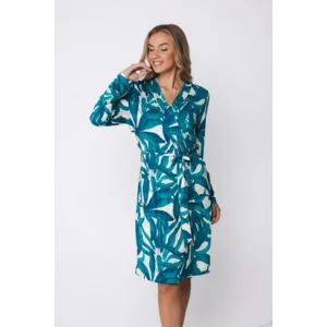 Pastunette Dames Kamerjas: Turquoise, met riem ( pas.156 )