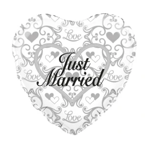 Folieballon - Huwelijk - Just married - 45cm - Zonder vulling