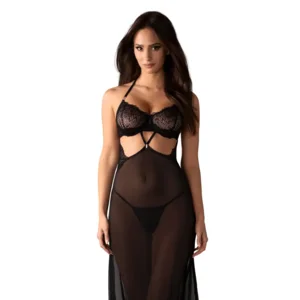 Obsessive Iliosa Chemise & String Zwart