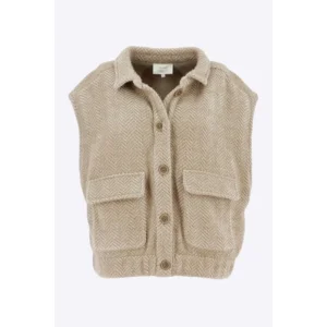 Signe Nature bodywarmer: Beige, warme fitting ( Signe.1424 )