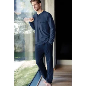 Janira / Janmen Heren pyjama: Smart Supreme, Blauw, recht model ( JAN.335 )