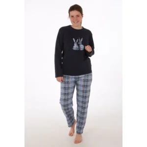 Perlina Dames pyjama: Rabbit, gemoltoneerd, Blauw ( LINA.83 )
