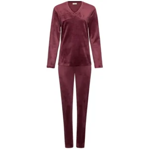 Pastunette Dames Pyjama: Dark Red, Velours ( 100028 )