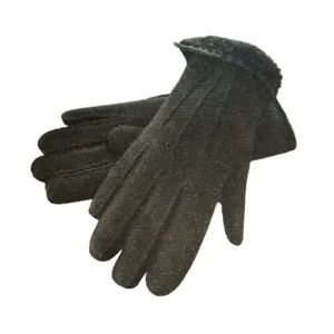 Dames en heren - Handschoenen met schapenwol - zwart - maat 7 tot 10,5 8.5