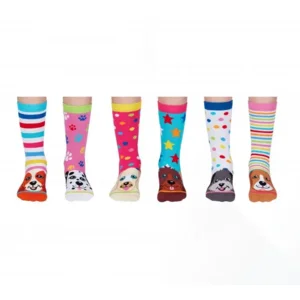 Odd Socks Kindersokken Pup Stars Multipack Mismatched 30-39 Cadeaudoos