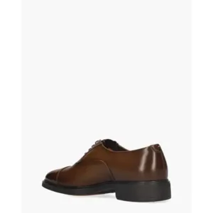 Santoni 18957 Donkerbruin Heren Veterschoenen