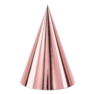 Feesthoedjes - Metallic - Roségoud - 16cm - 6st.