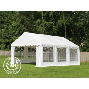 Partytent - Feesttent - Paviljoentent - 4x6m - PVC / wit / 100% waterdicht & UV-bestendig / Inclusief zijwanden