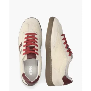 Cypres Yoel Beige/Bordeauxrood Damessneakers