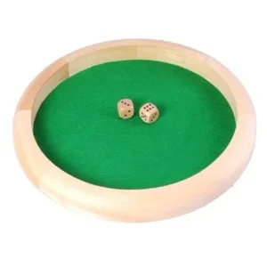 Pokerpiste - Hout - Incl. 2 dobbelstenen - 29cm