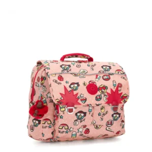 Kipling Boekentas Iniko Monkey Play roze