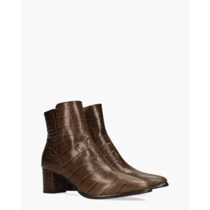 Nalini Croco Print Bruin Dames Enkelboots