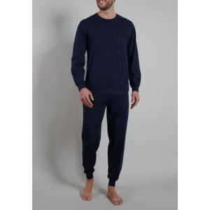 Bugatti Pyjama Heren: Blauw, Lange mouwen ( GOT.83 )