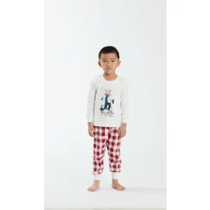 Happy People jongen pyjama: Interlock, Wolf in de sneeuw ( HAP.123 )