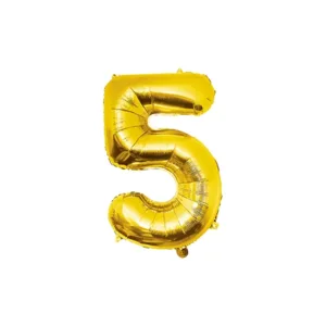Folieballon - 5 jaar - Goud - 40cm - Niet geschikt voor helium