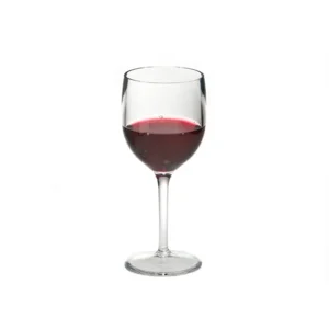 Set onbreekbare glazen wijnglas op voet helder transparant 6 stuks 20cl
