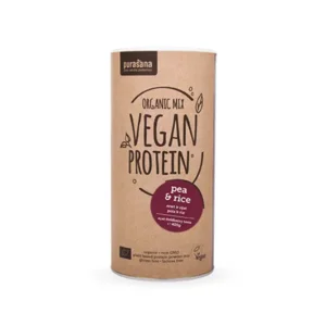 Purasana vegan protein erwt en rijst açai fieldberry smaak 400 gram