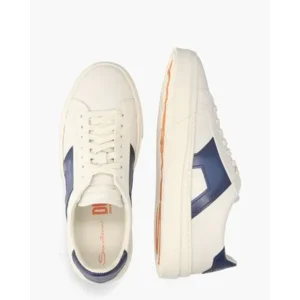Santoni 21779 Wit/Blauw Herensneakers